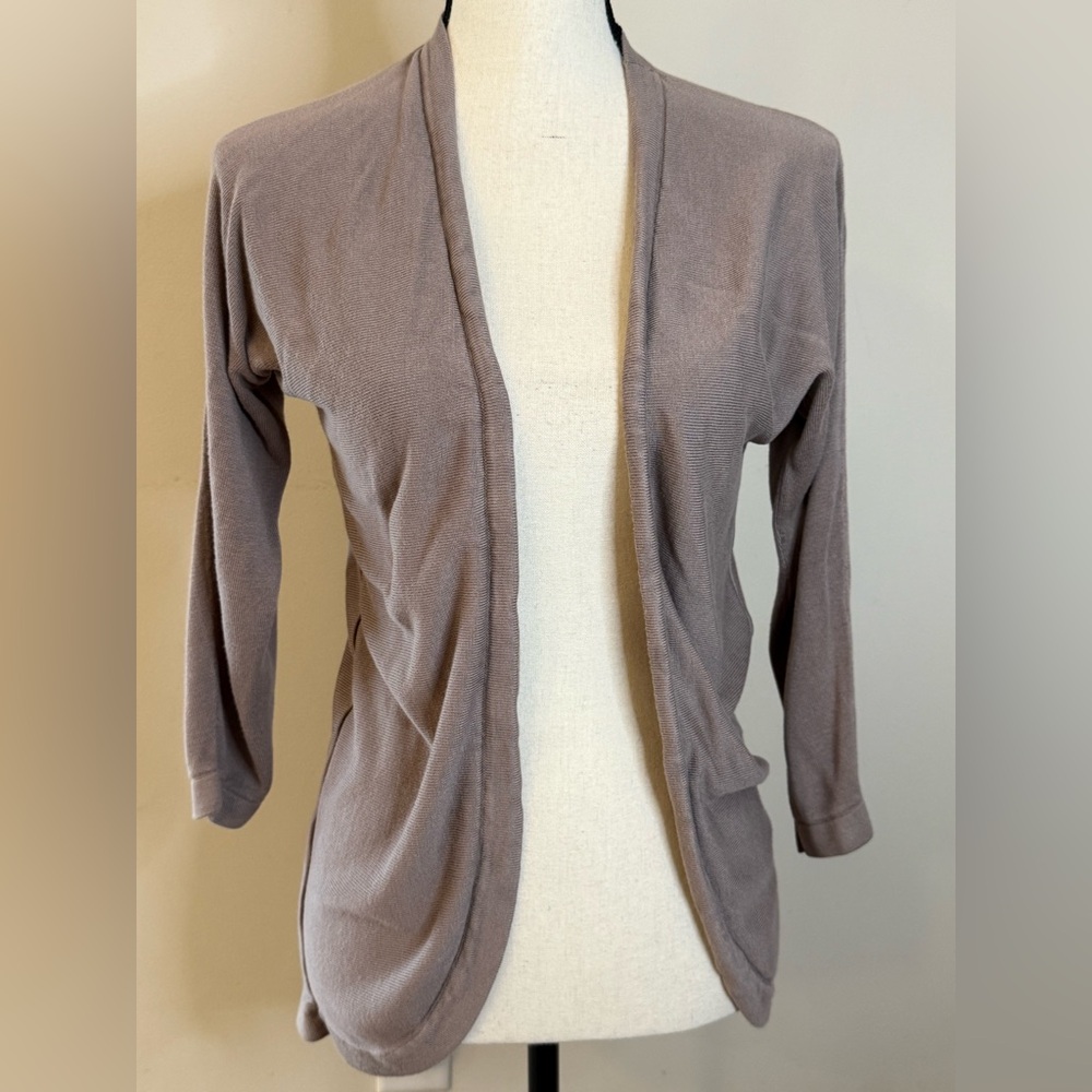 Premise neutral light Brown Long Sleeve open front Cardigan soft viscose SZ SM
